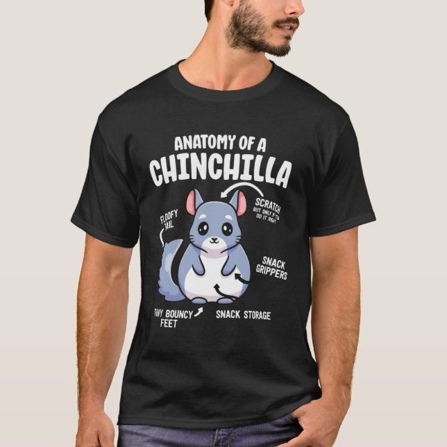 Camiseta Anatomy Of A Chinchilla Animals  Educational Men W (Frente)