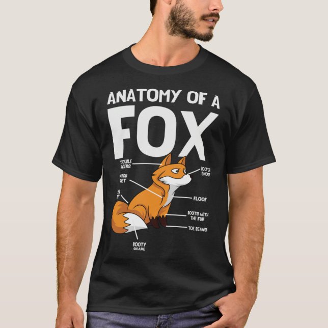 Camiseta Anatomy Of A Fox Foxes Animal Wild Zoo Classic Cut (Frente)
