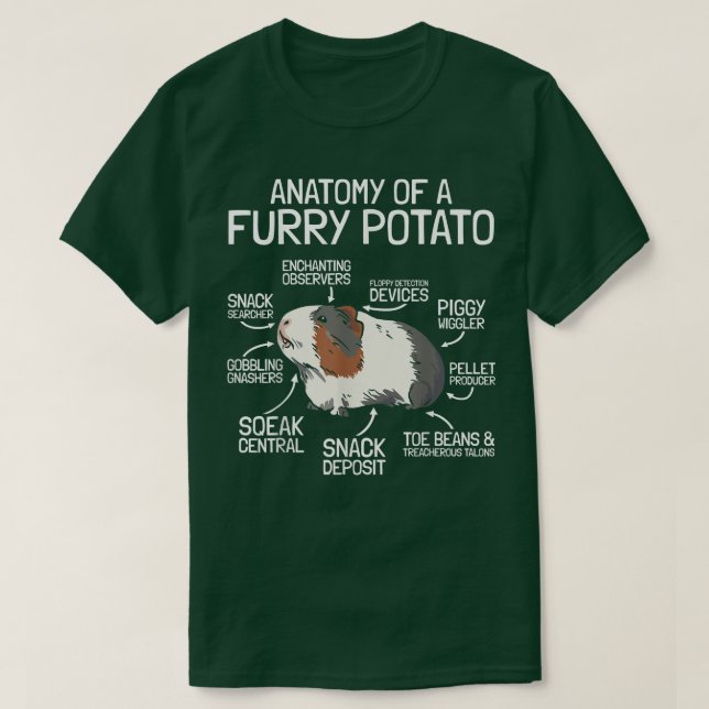 Camiseta Anatomy Of A Furry Potato  Guinea Pig  (Frente do Design)