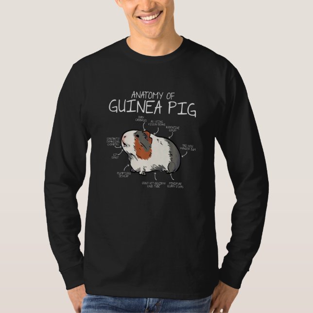 Camiseta Anatomy Of A Guinea Pig Graphic Owner Pet Cavy Ani (Frente)
