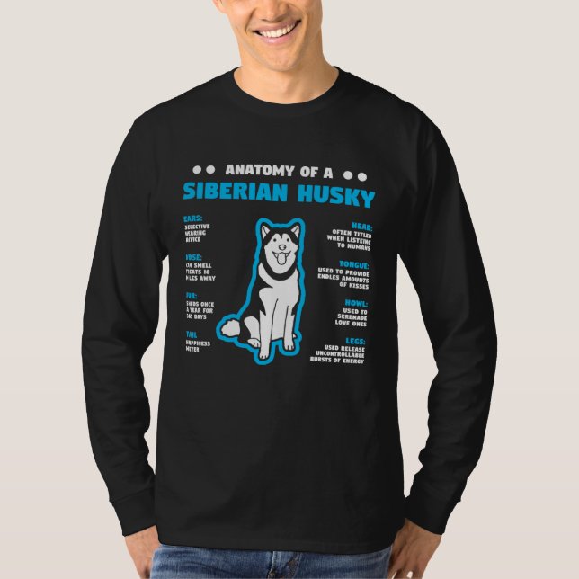 Camiseta Anatomy of A Husky Siberian Dog Owner (Frente)