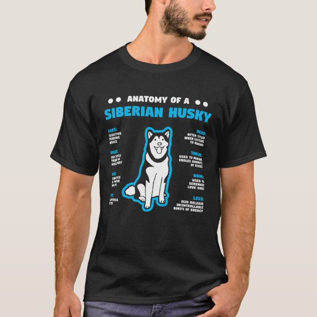 Camiseta Anatomy of A Husky Siberian Dog Owner (Frente)