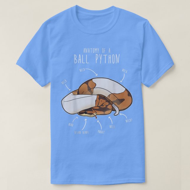 Camiseta Anatomy of a Piebald Ball Python Snake Lover Gift  (Frente do Design)