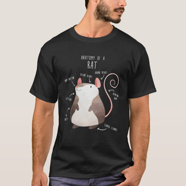 Camiseta Anatomy of a Rat Cute  Fancy Pet Rodent (Frente)