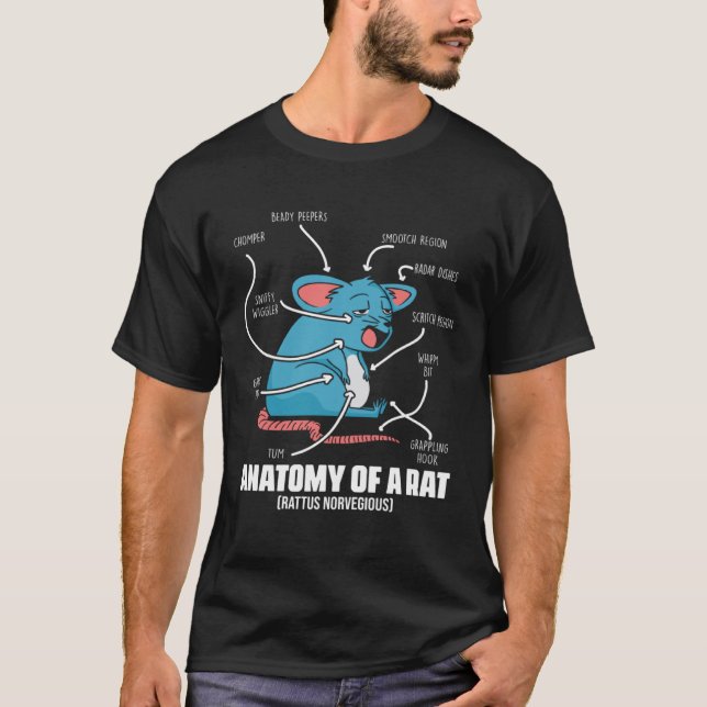 Camiseta Anatomy Of A Rat  Definition for Mouse Rodent (Frente)