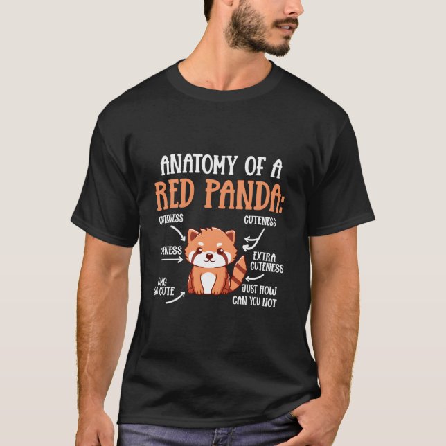 Camiseta Anatomy Of A Red Panda Science Zoologist Panda (Frente)