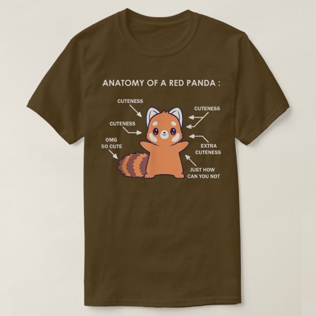 Camiseta Anatomy of a Red Panda Science Zoologist Red Panda (Frente do Design)