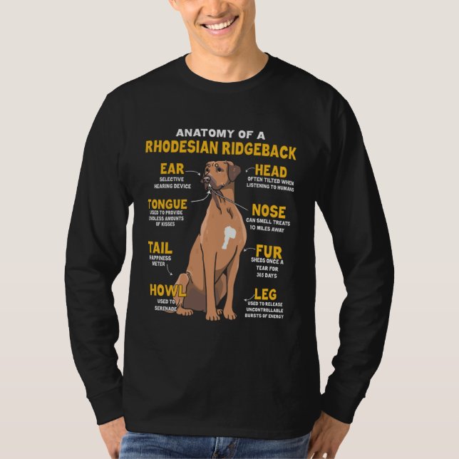 Camiseta Anatomy Of A Rhodesian Ridgeback For Dog (Frente)