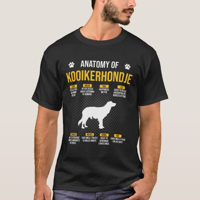 Camiseta Anatomy Of Kooikerhondje Dog (Frente)