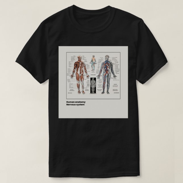 Camiseta Anatomy of the human body antique illustration (Frente do Design)