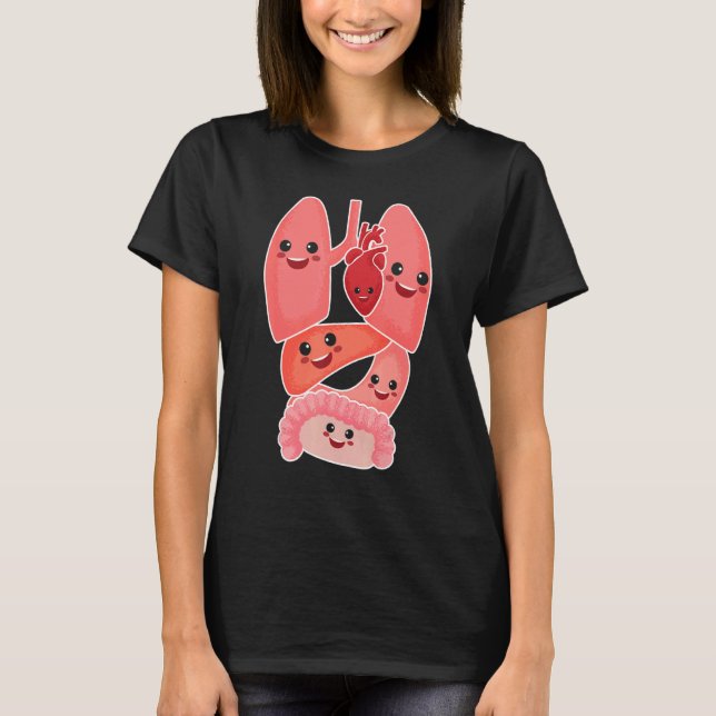 Camiseta Anatomy Physiology Heart Lungs Vital Organs Illust (Frente)