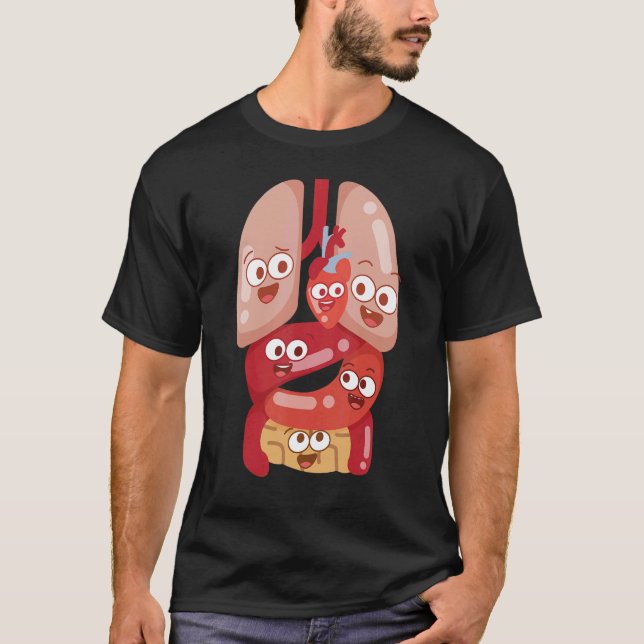 Camiseta Anatomy Physiology Heart Lungs Vital Organs Illust (Frente)