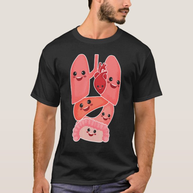 Camiseta Anatomy Physiology Heart Lungs Vital Organs Illust (Frente)