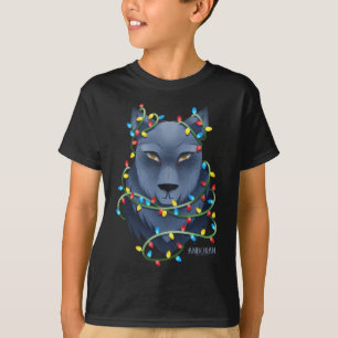 Camiseta Anboran Christmas Wolf Lights Tangle