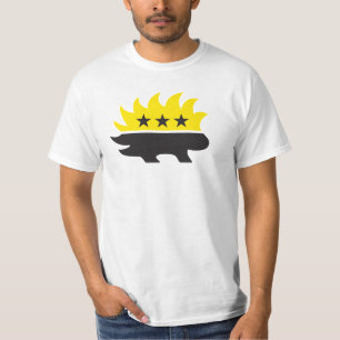Camiseta Ancap flag Logotipo do Porcupine logótipo preto e 
