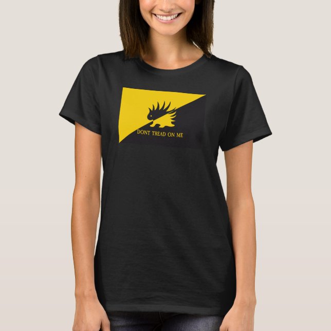 Camiseta Ancap flag Porcupine logótipo Gadsden flag parody  (Frente)