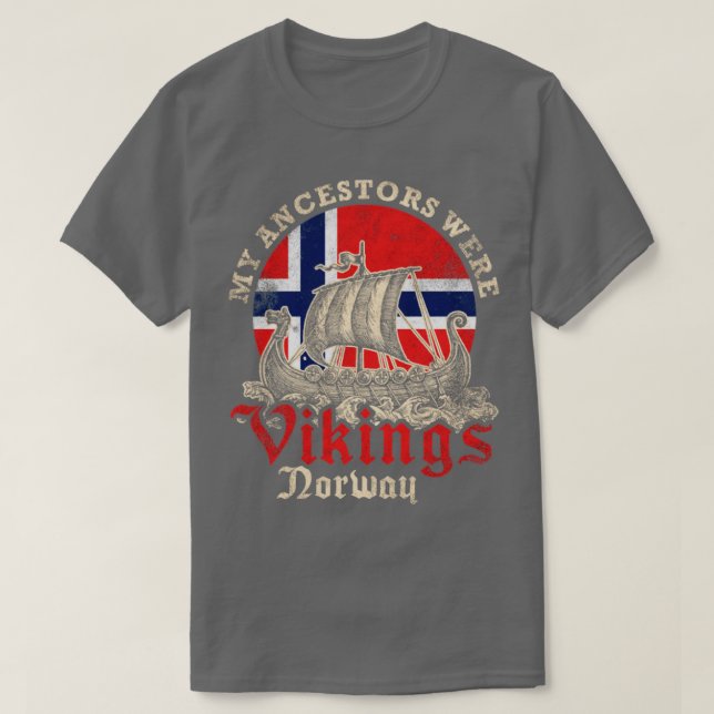 Camiseta Ancestrais de Viking Noruegueses (Frente do Design)