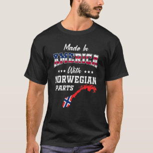 Camiseta Ancestral América Norueguesa Mapa dos EUA Bandeira