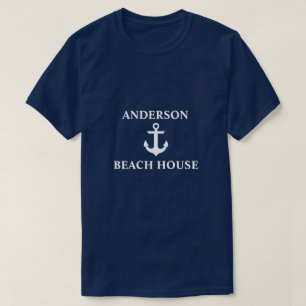 Camiseta Anchor Blue - Nome da família da praia náutica