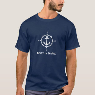 Camiseta Anchor Náutico Compasse o seu barco ou Marinho de 