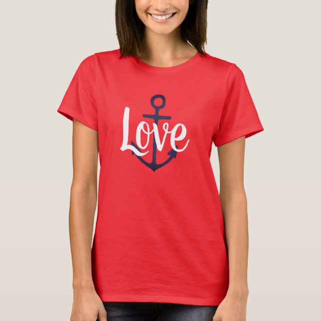Camiseta ANCHOR náutico + script LOVE | (Frente)