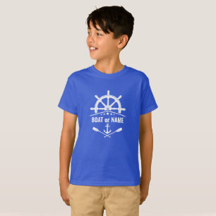 Camiseta Anchor Oars Barcos de Roda ou Nome Lapis Azul
