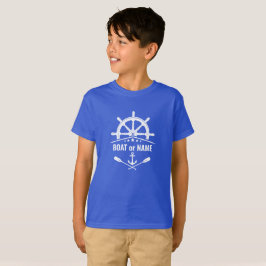 Camiseta Anchor Oars Navio Roda Barco ou Nome Lapis Azul