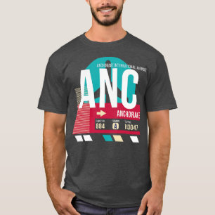 Camiseta Anchorage Alaska ANC Airport Code Tag