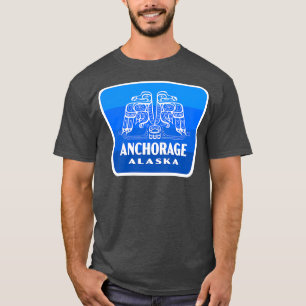 Camiseta Anchorage Alaska Retro Bird Crachá Blue