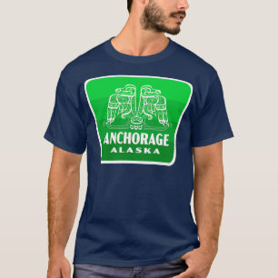 Camiseta Anchorage Alaska Retro Bird Crachá Green