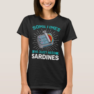 Camiseta Anchovas de sardinha pratos de peixe enlatado culi