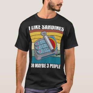 Camiseta Anchovas de sardinha pratos de peixe enlatado culi