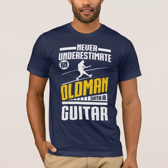 Camiseta Ancião com uma guitarra (Frente)