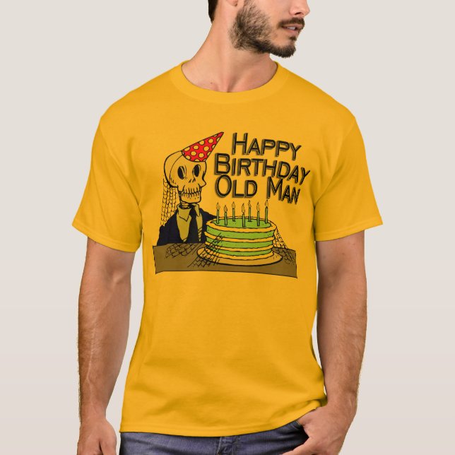 Camiseta Ancião da Web de aranha do feliz aniversario (Frente)