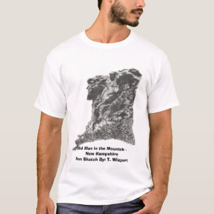 Camiseta Ancião na montanha - New Hampshire - caneta Sket