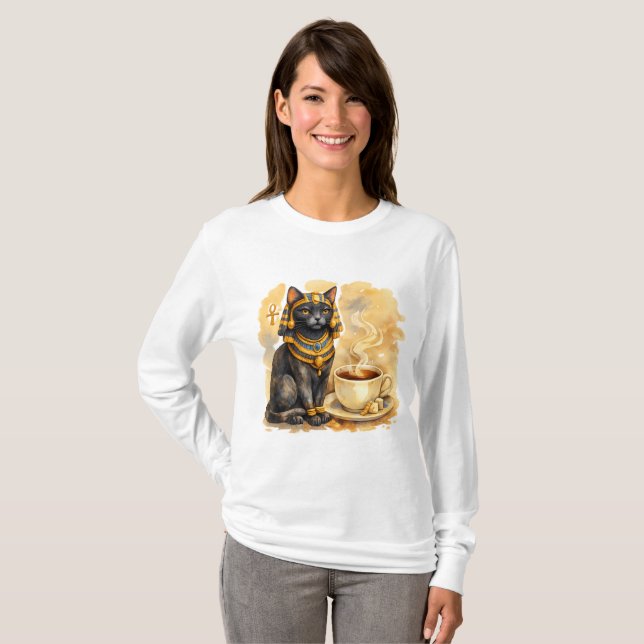 Camiseta Ancient Egyptian Cat Bastet Mythology Design (Frente Completa)
