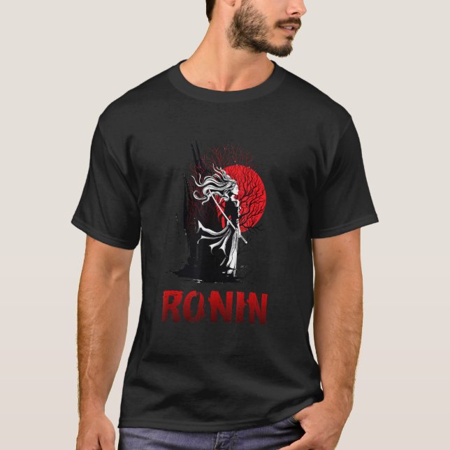 Camiseta Ancient Female Japanese Samurai Katana Ronin Asian (Frente)
