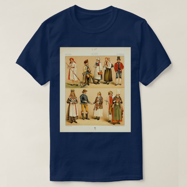 Camiseta Ancient Swedish fashion and lifestyle 18th century (Frente do Design)
