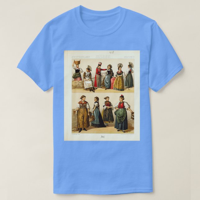 Camiseta Ancient Swiss fashion and lifestyle 18th century H (Frente do Design)