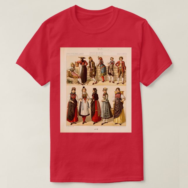 Camiseta Ancient Swiss fashion and lifestyle 18th century H (Frente do Design)