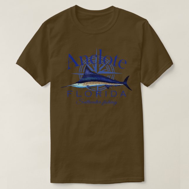 Camiseta Anclote Florida Sailfish Billfish Saltwater Fishin (Frente do Design)