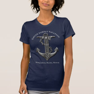 Camiseta Ancora Americana Patriótica náutica personalizada