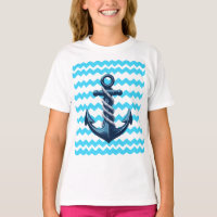 Âncora azul com ondas azuis