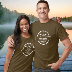 Camiseta Âncora de Gull Lake Minnesota, cidade de paddles 