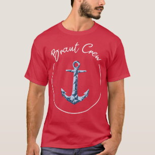 Camiseta Âncora de Marinho de Tripulação de Noiva do Partid
