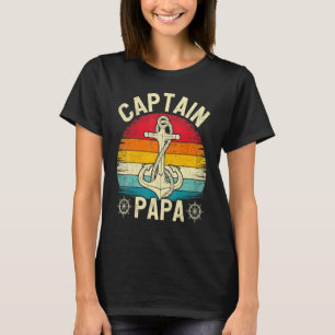 Camiseta Âncora de Navio Vintage Retro Capitão de Barco de