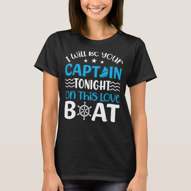 Camiseta Âncora dizendo para o Capitão Pontoon Motor Boati (Frente)