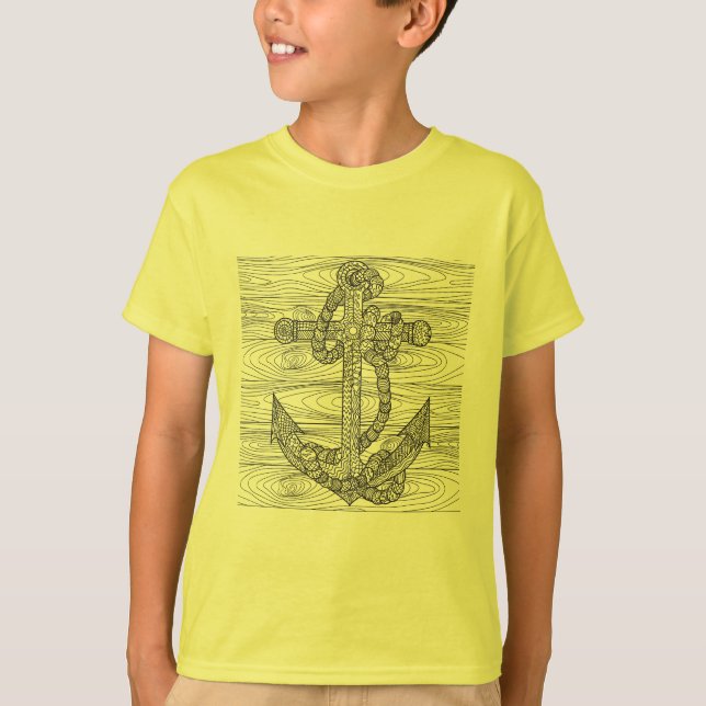 Camiseta Âncora e corda do estilo (Frente)