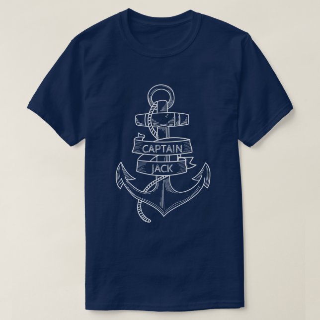 Camiseta Âncora Fouled Personalizada Marinho T do Capitão (Frente do Design)
