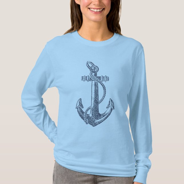 Camiseta Âncora Náutica Do Barco Que Arranque Como (Frente)